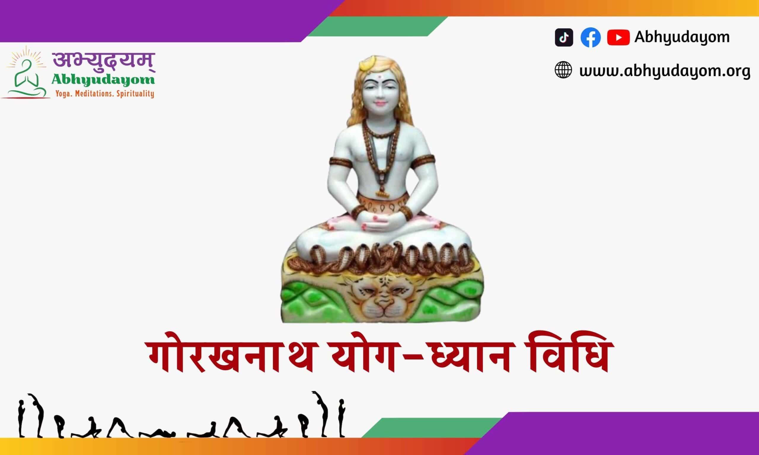 Colorful yoga meditation statue with snake and lion design.